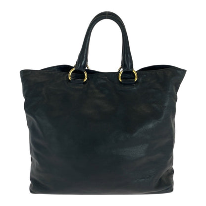 Prada Tote Bag Leather Black Goldmetal Rovelle Bags