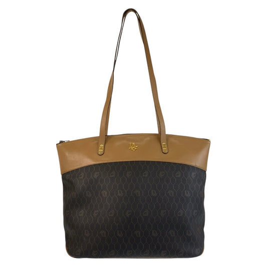 Christian Dior Tote Bag PVC, Leather Brown Camel Gold Metal Tote Bag Shoulder Bag Honeycomb Women Rovelle Bags