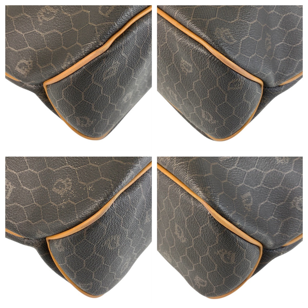 Christian Dior Tote Bag PVC, Leather Brown Camel Gold Metal Tote Bag Shoulder Bag Honeycomb Women Rovelle Bags