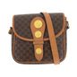 CELINE Shoulder Bag PVC, Leather Brown Gold Metal Shoulder Bag pochette Macadam Medal Women