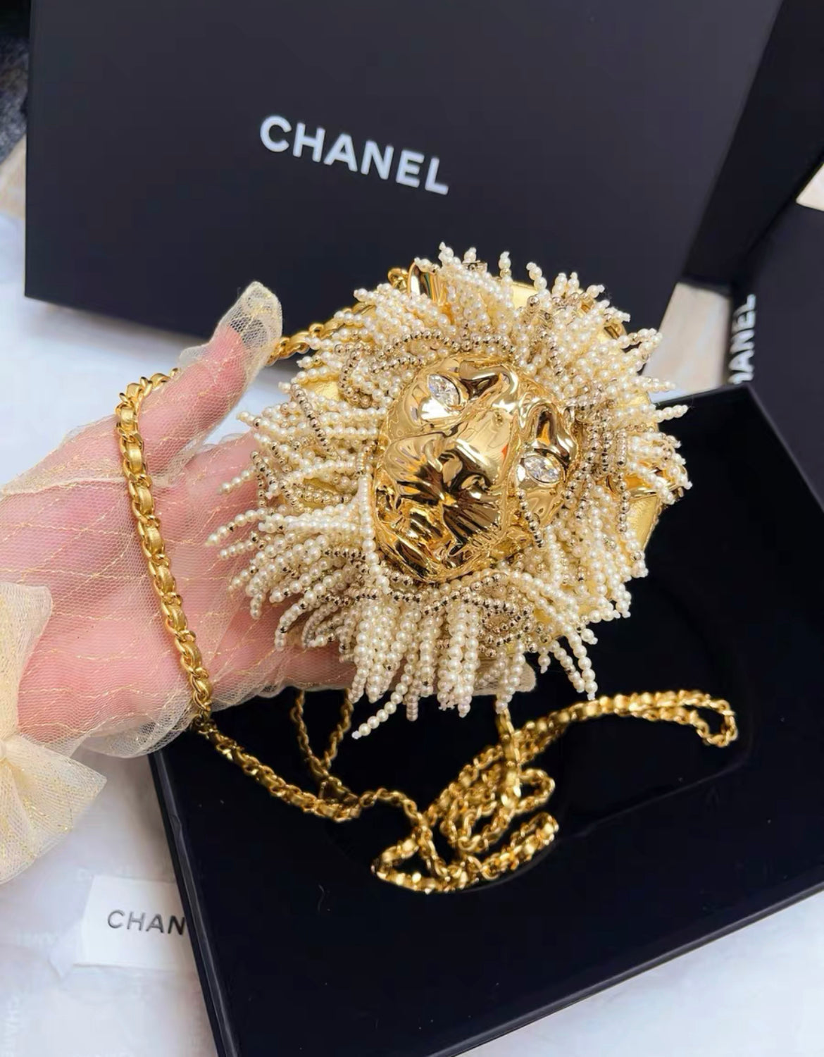 Chanel Luxury Lambskin Gold Handbag Style 2 Rovelle Bags