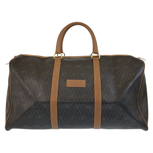Christian Dior Boston Duffel bag PVC, Leather Brown Gold Metal Boston Duffel bag Handbag Honeycomb Pattern Women Rovelle Bags