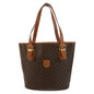 CELINE Tote Bag MC96 PVC, Leather Brown Gold Metal Tote Bag Shoulder Bag Macadam Women
