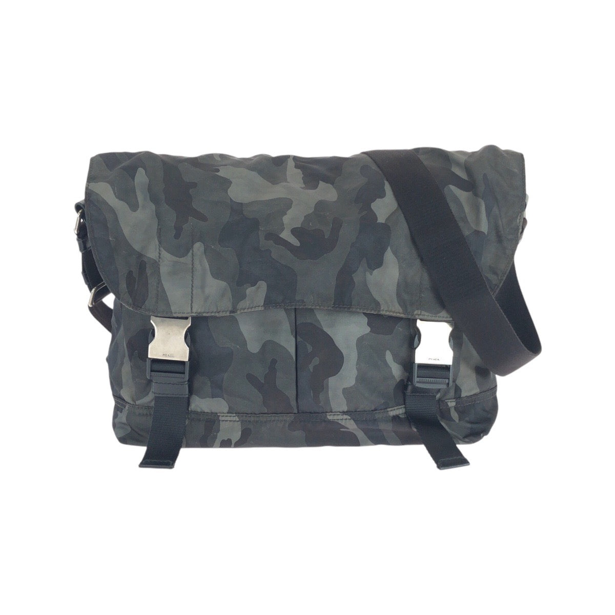 Prada Shoulder Bag Nylon Leather Khaki Black Black Shoulder Bag Messenger Bag Test Triangle With Logo Mens Rovelle Bags