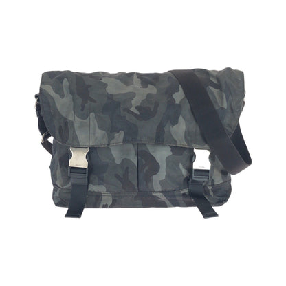 Prada Shoulder Bag Nylon Leather Khaki Black Black Shoulder Bag Messenger Bag Test Triangle With Logo Mens Rovelle Bags