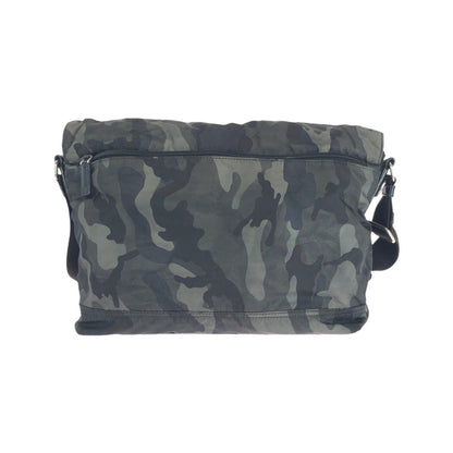 Prada Shoulder Bag Nylon Leather Khaki Black Black Shoulder Bag Messenger Bag Test Triangle With Logo Mens Rovelle Bags