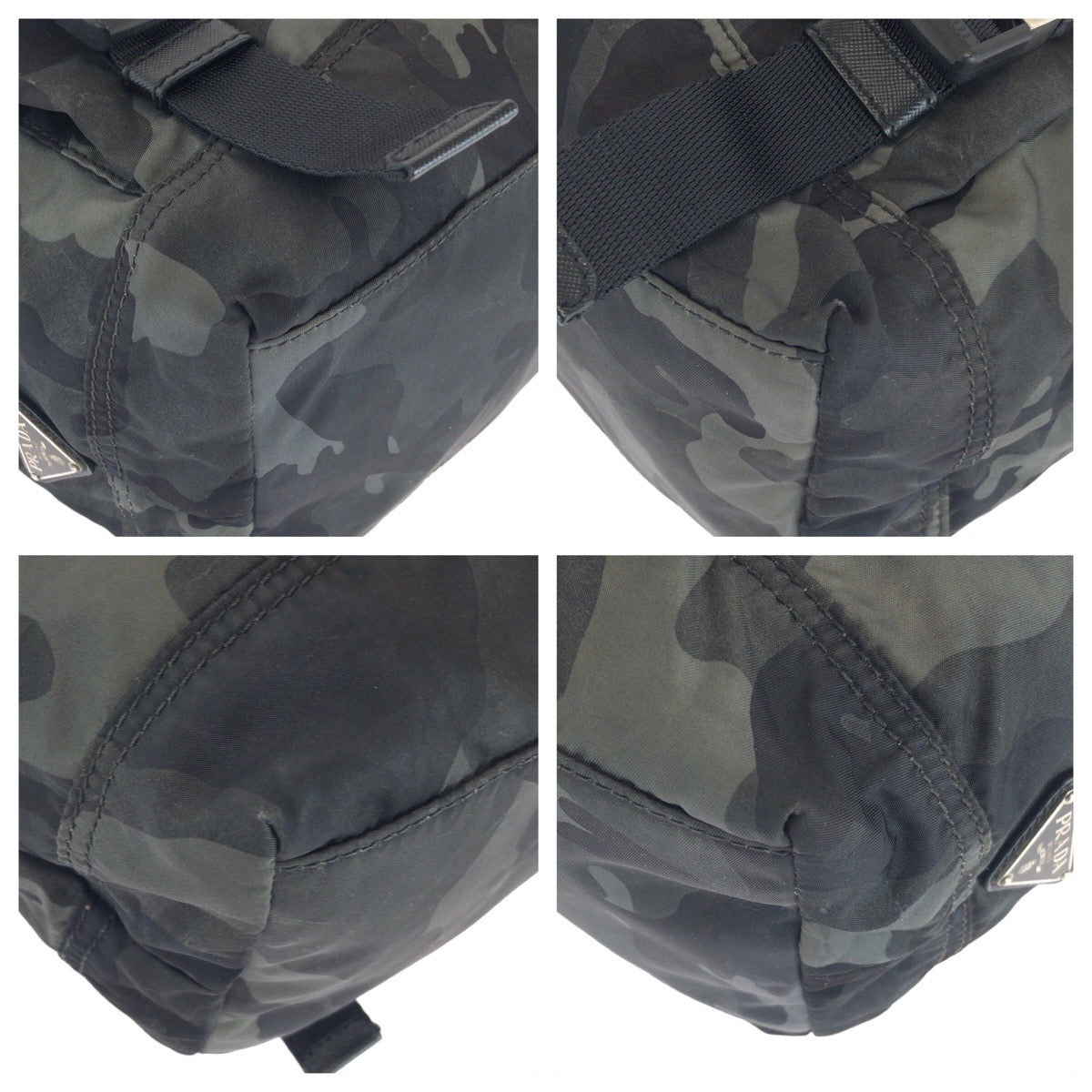 Prada Shoulder Bag Nylon Leather Khaki Black Black Shoulder Bag Messenger Bag Test Triangle With Logo Mens Rovelle Bags