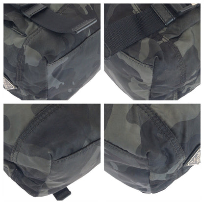 Prada Shoulder Bag Nylon Leather Khaki Black Black Shoulder Bag Messenger Bag Test Triangle With Logo Mens Rovelle Bags