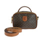 CELINE Shoulder Bag PVC Dark Brown Brown Gold Metal Shoulder Bag Vanity Bag 2way Macadam Women