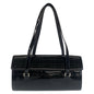 BURBERRY Shoulder Bag enamel black Shoulder Bag Check Pattern Embossed Women