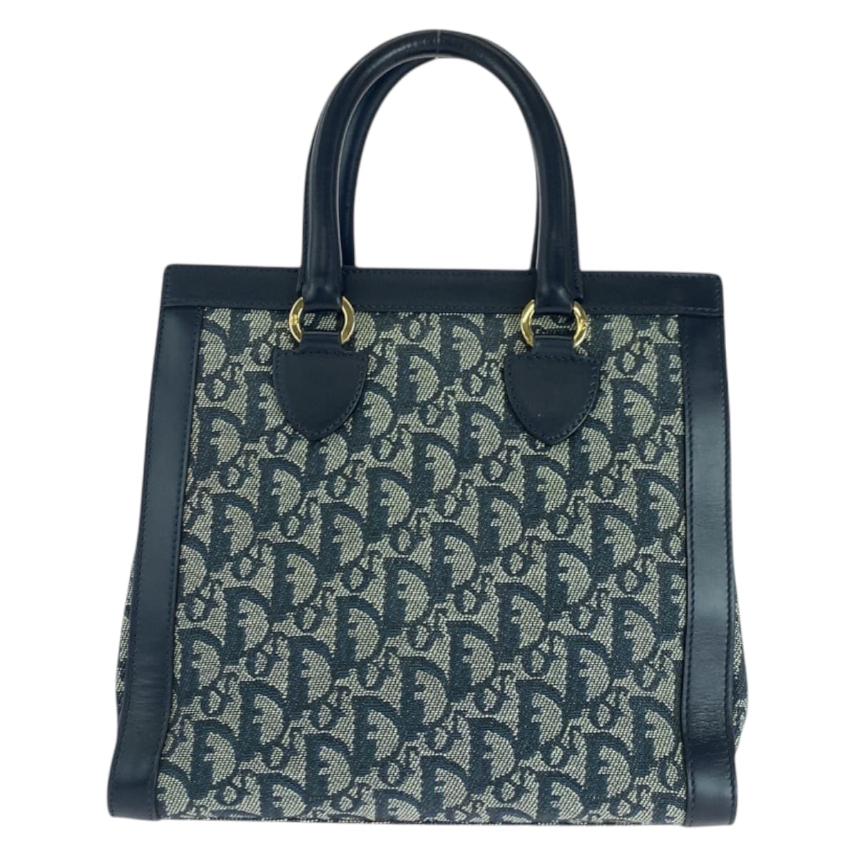 Dior Tote Bag Canvas, Leather Navy Gold Metal Tote Bag handbag Trotter Women Rovelle Bags