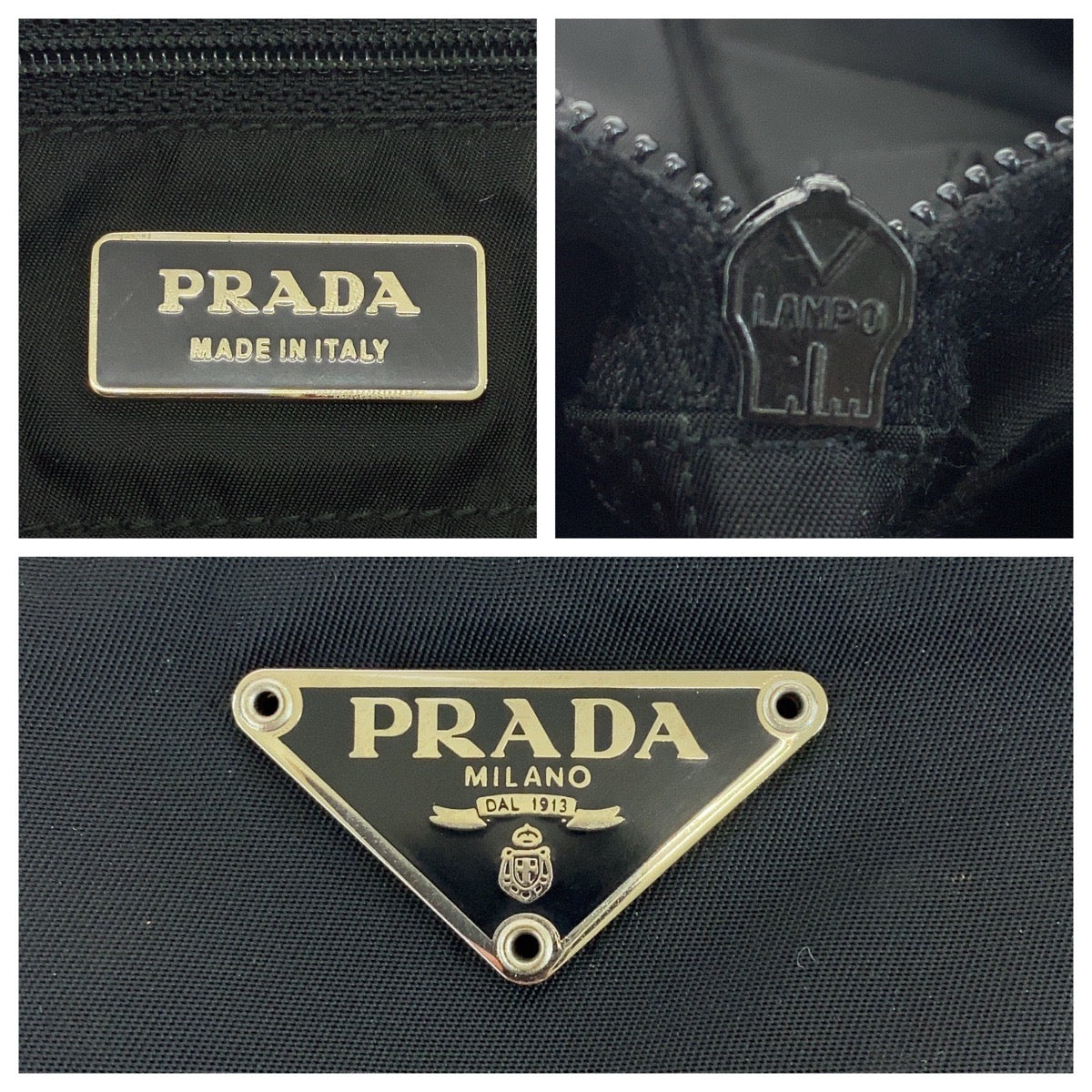 Prada Tote Bag Nylon Leather Black Silvermetal Tote Bag Shoulder Bag Test Triangle With Logo Women - Style 3 Rovelle Bags