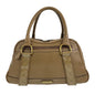 BURBERRY Handbag leather Khaki Brown Gold Metal Handbag Shoulder Bag Medium Check Pattern Women
