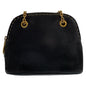 CELINE Shoulder Bag leather Black GoldMetal Triomphe