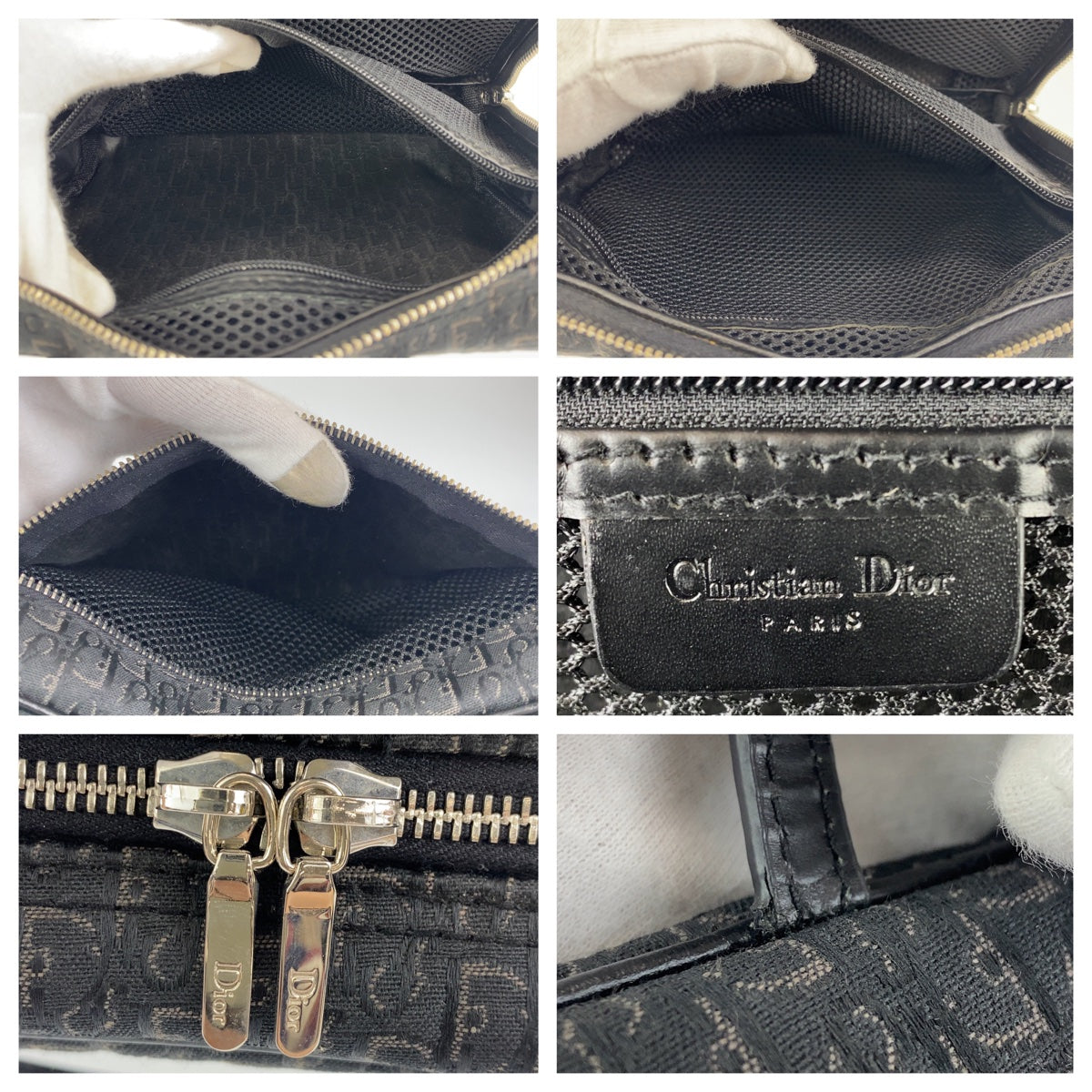 Dior Handbag MC0053 Canvas, Leather Black Silver Metal Handbag vanity bag Trotter Oblique Street chic Women Rovelle Bags