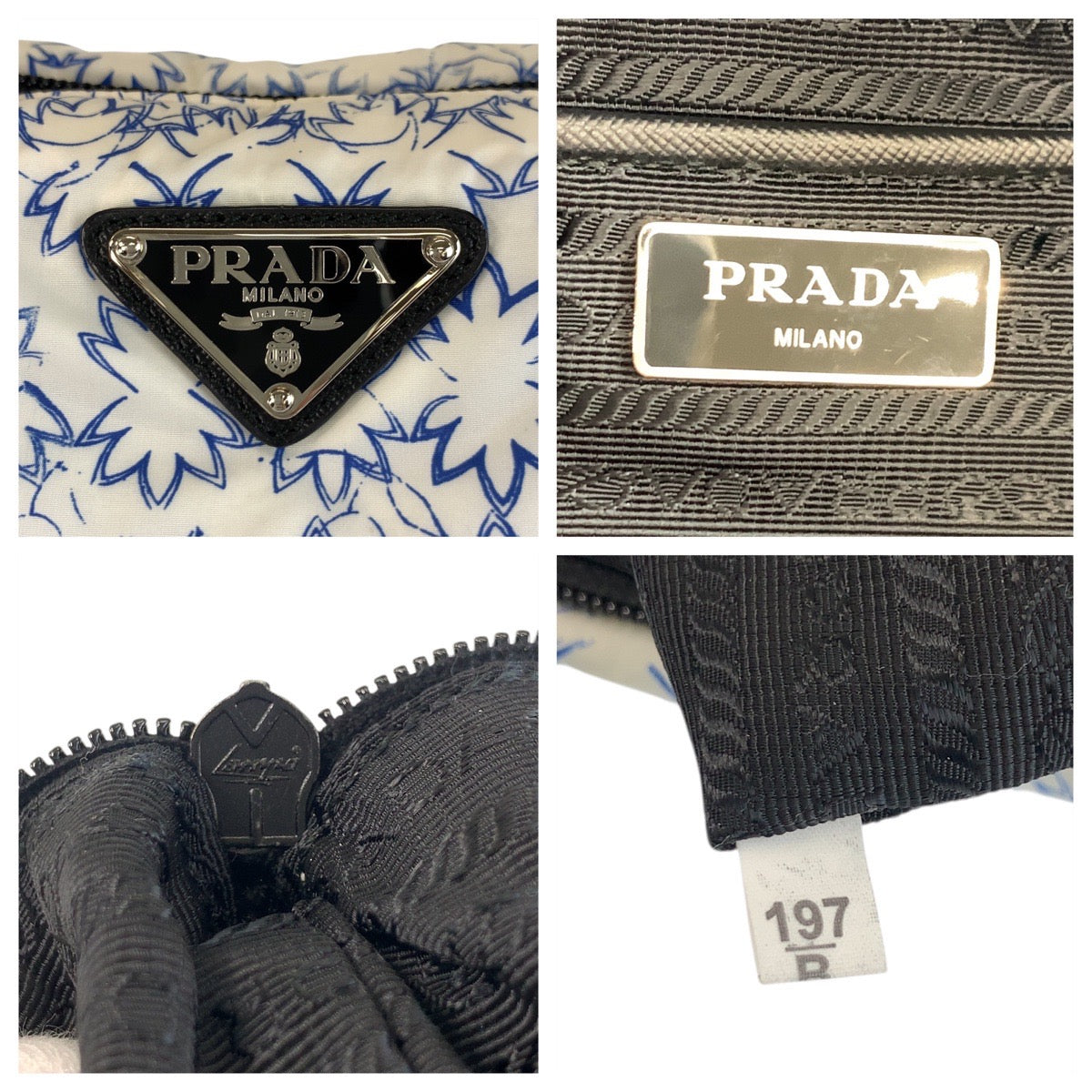 Prada Tote Bag Nylon Leather White Blue Black Tote Bag Shoulder Bag 2Way Women Rovelle Bags