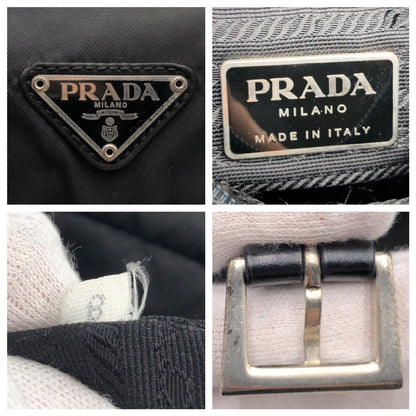 Prada Shoulder Bag Nylon Black Black Shoulder Bag Pochette Unisex Test Triangular Logo Women Rovelle Bags