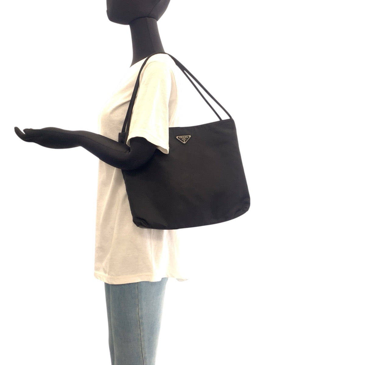 Prada Tote Bag Nylon Black Tote Bag Shoulder Bag Test Triangle With Logo Women - Style 2 Rovelle Bags