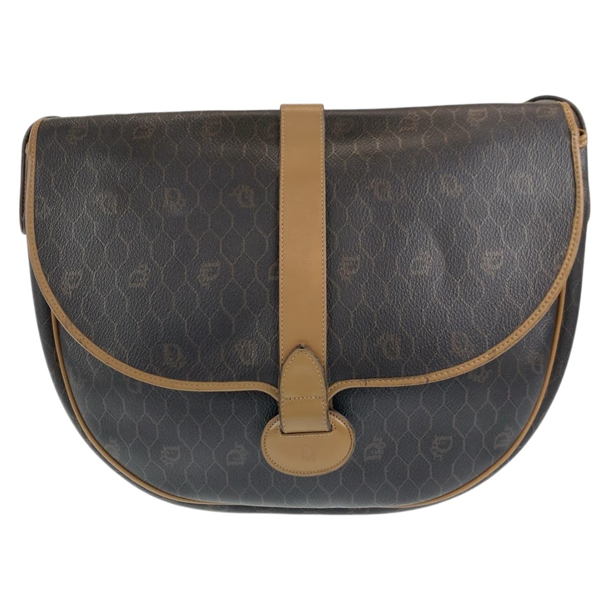 Christian Dior Shoulder Bag leather Brown Shoulder back pochette Honeycomb Pattern Women Rovelle Bags