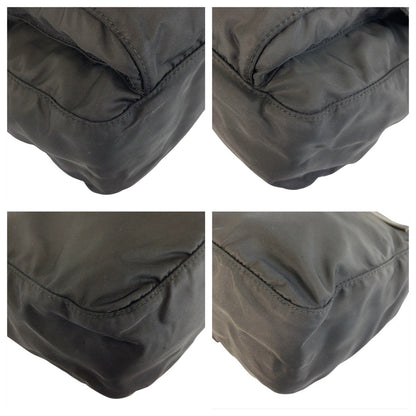 Prada Shoulder Bag Nylon Black Silvermetal Test Triangle With Logo - Style 14 Rovelle Bags
