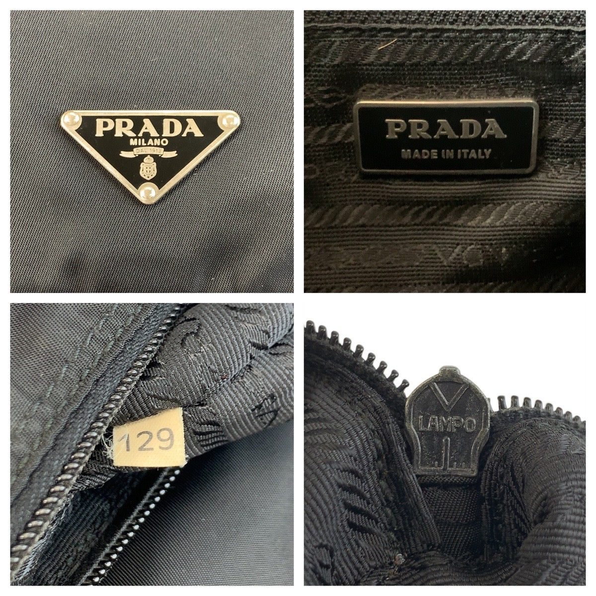 Prada Shoulder Bag Nylon Black Silvermetal Test Triangle With Logo - Style 14 Rovelle Bags