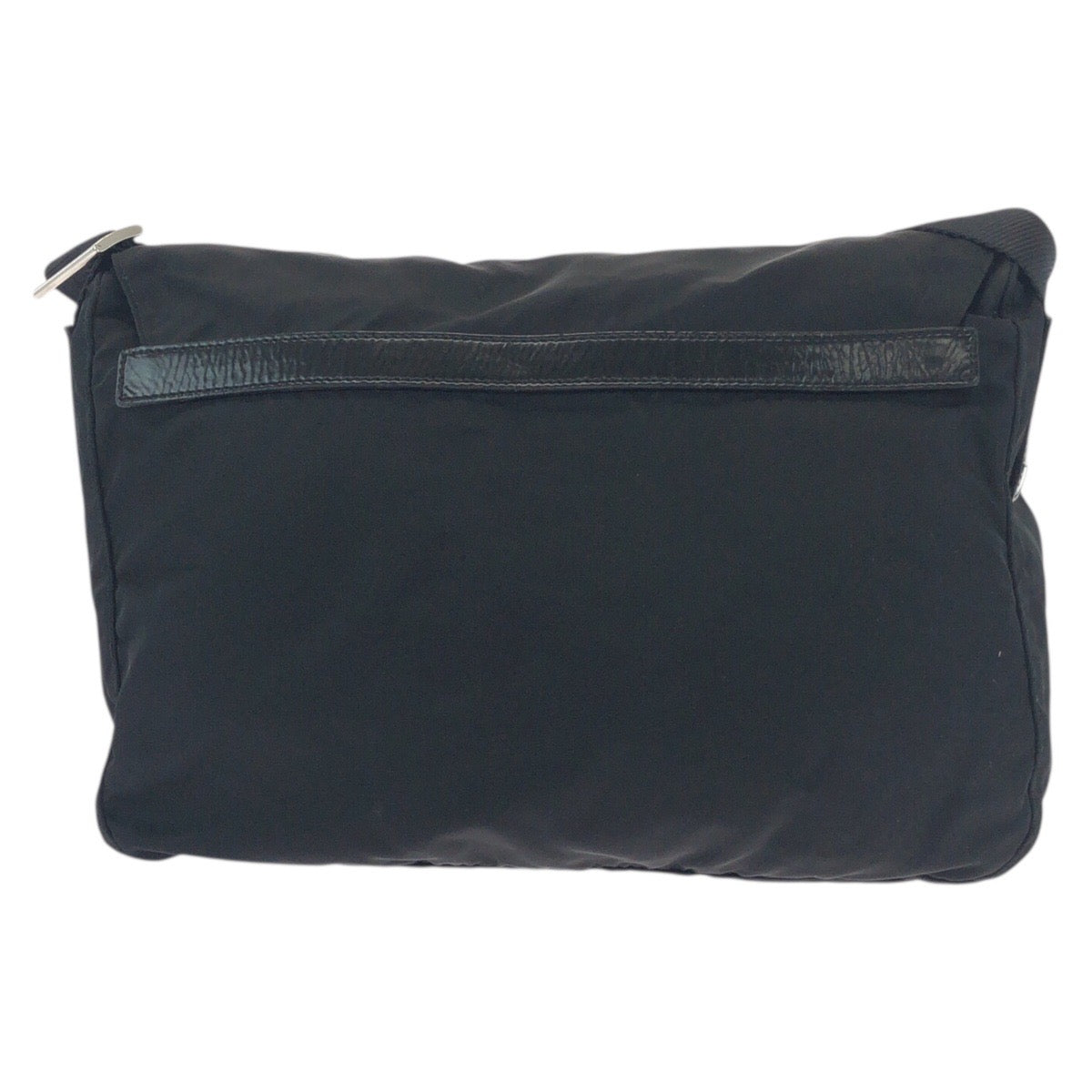 Prada Shoulder Bag Nylon Black Silver Metal Test Triangle With Logo - Style 6 Rovelle Bags