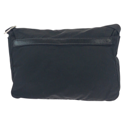 Prada Shoulder Bag Nylon Black Silver Metal Test Triangle With Logo - Style 6 Rovelle Bags