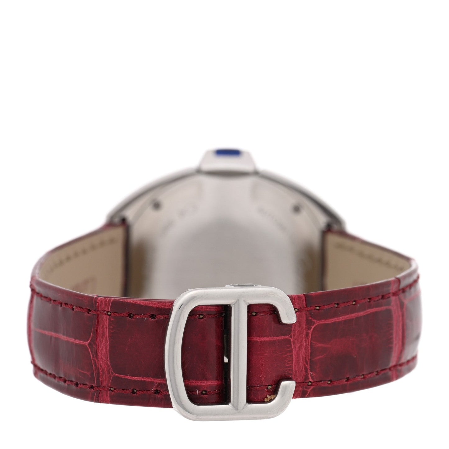 Stainless Steel Alligator 31mm Cle De Cartier Automatic Watch Burgundy