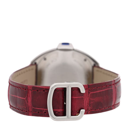 Stainless Steel Alligator 31mm Cle De Cartier Automatic Watch Burgundy