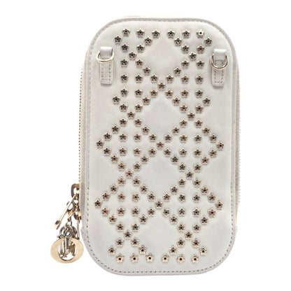 Dior Shoulder Bag S0872BNHB leather White GoldMetal Lady Dior Rovelle Bags