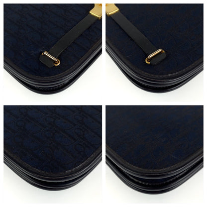 Dior Shoulder Bag canvas Navy Gold Metal Trotter Rovelle Bags