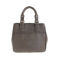 BURBERRY Tote Bag leather Brown Silver Metal Medium Check Pattern