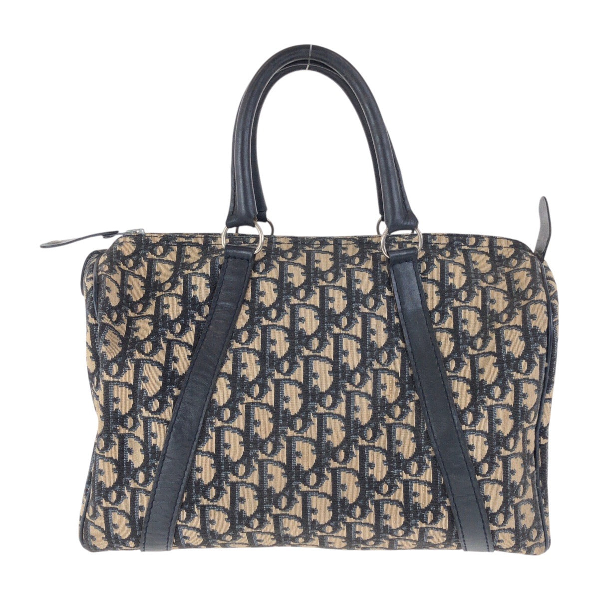 Dior Handbag canvas Navy Beige SilverMetal Trotter Rovelle Bags