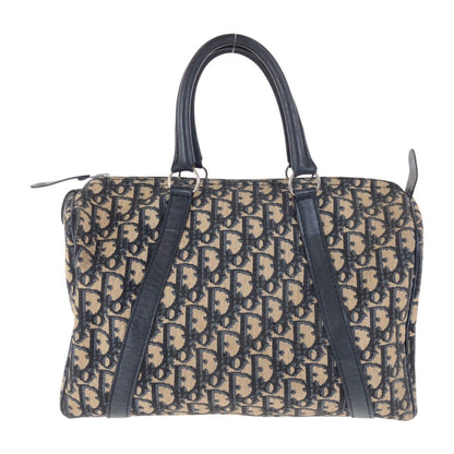 Dior Handbag canvas Navy Beige SilverMetal Trotter Rovelle Bags