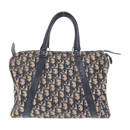 Dior Handbag canvas Navy Beige SilverMetal Trotter Rovelle Bags