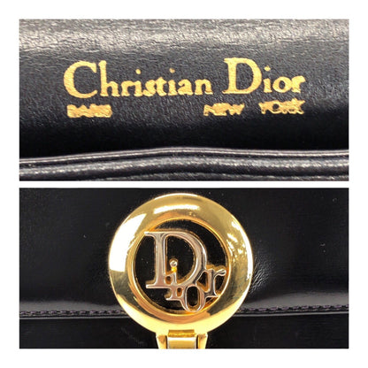 Dior Shoulder Bag leather Black GoldMetal Rovelle Bags