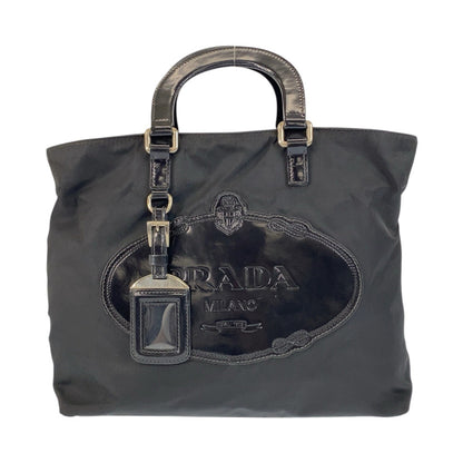 Prada Tote Bag Nylon Black Silvermetal Test Logo Rovelle Bags