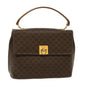 Luxury CELINE Macadam Canvas Hand Bag PVC Leather Brown 50557