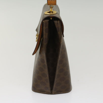 Luxury CELINE Macadam Canvas Hand Bag PVC Leather Brown 50557