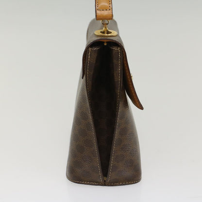 Luxury CELINE Macadam Canvas Hand Bag PVC Leather Brown 50557