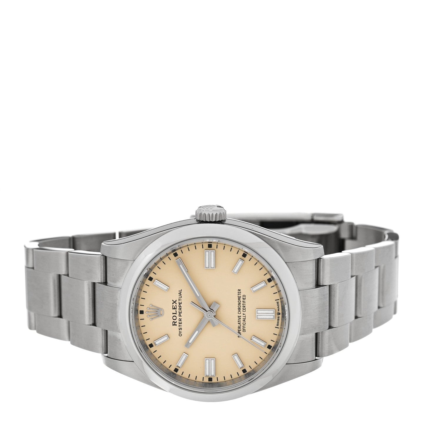 Stainless Steel 36mm Oyster Perpetual Watch Beige 126000