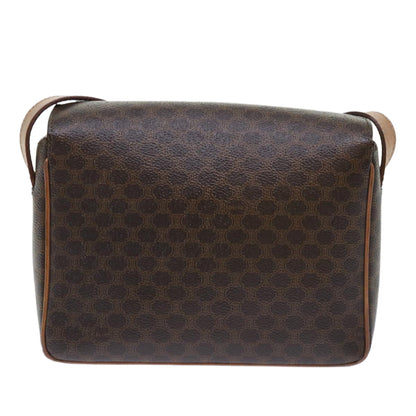 Luxury CELINE Macadam Canvas Shoulder Bag PVC Leather Brown 51453