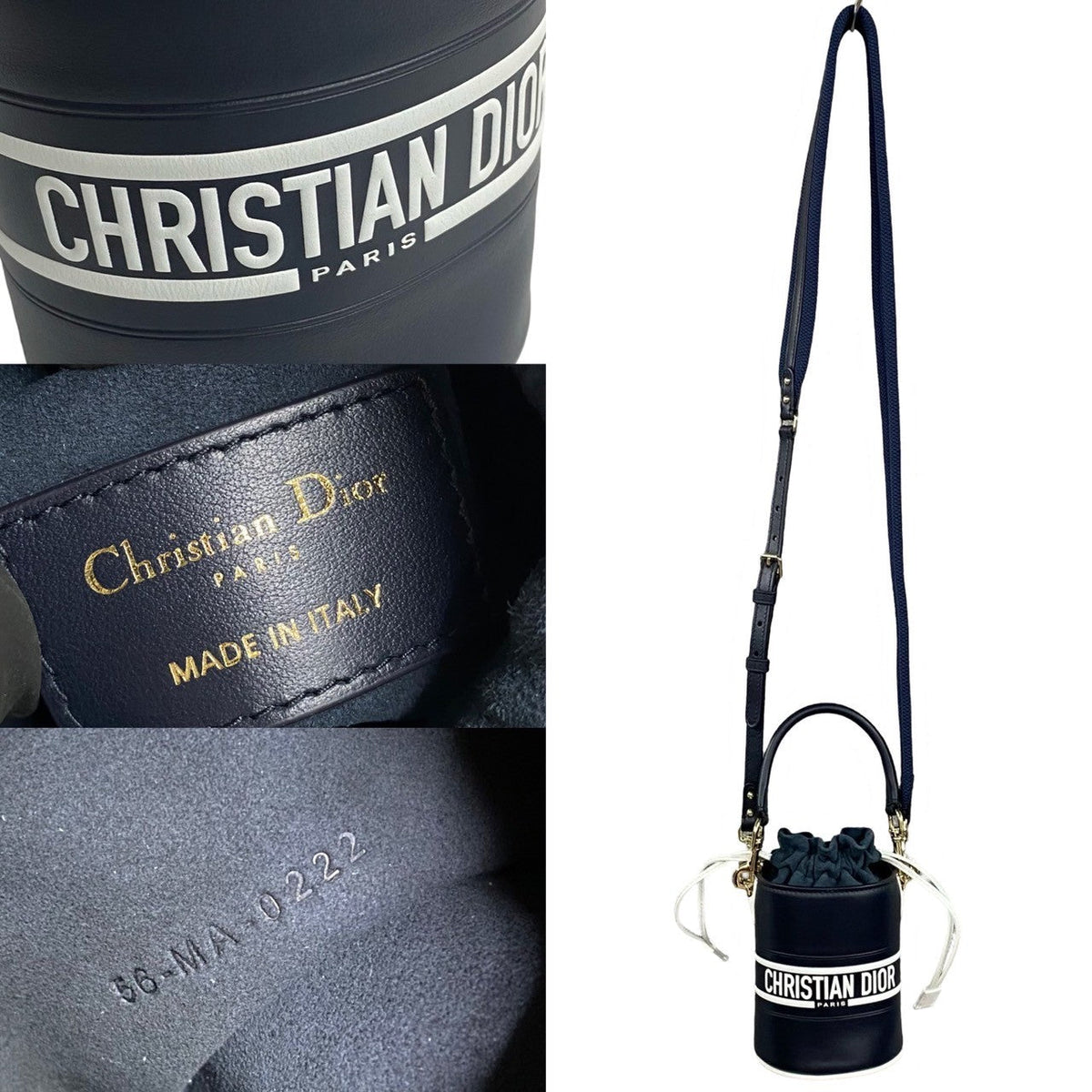 Dior Shoulder Bag Suede, Leather Navy Vibe Bucket Women Rovelle Bags