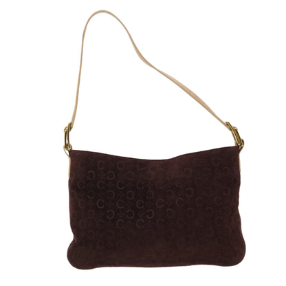 Luxury CELINE C Macadam Canvas Shoulder Bag Wine Red 51976