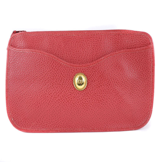 Christian Dior Clutch bag leather Red Women Rovelle Bags