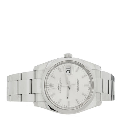 Stainless Steel 34mm Oyster Perpertual Date Watch Silver 115200