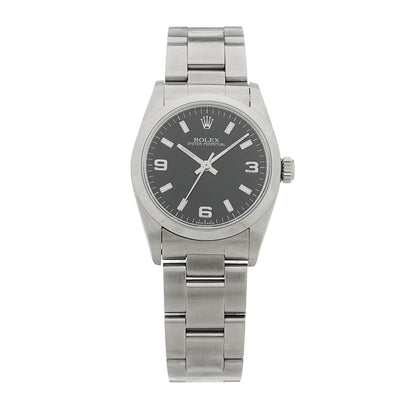 Stainless Steel 31mm Oyster Perpetual Watch Black 77080