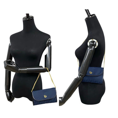 Dior Shoulder Bag Canvas, Leather Navy Trotter Pattern logo Metal Women Rovelle Bags
