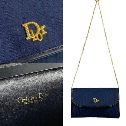 Dior Shoulder Bag Canvas, Leather Navy Trotter Pattern logo Metal Women Rovelle Bags