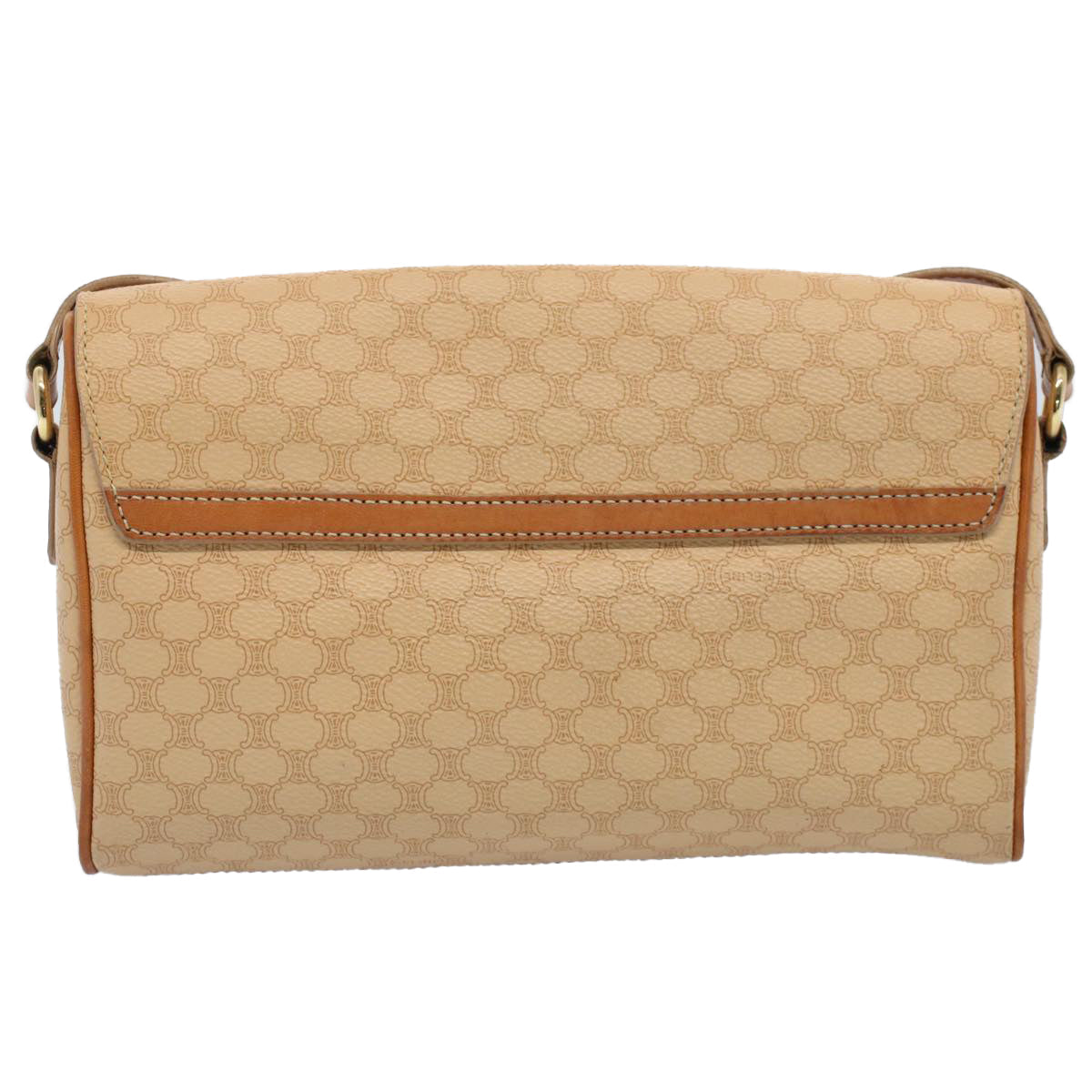 Luxury CELINE Macadam Canvas Shoulder Bag PVC Leather Beige 52441